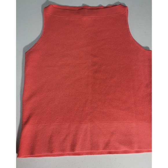 Banana Republic Coral Ribbed Knit Sleeveless Boat Neck Top Medium - Picture 5 of 6